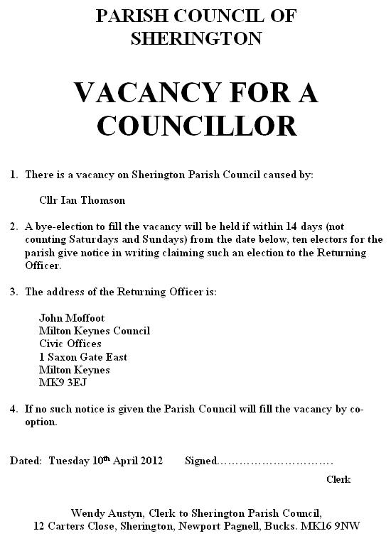 New Councillor - September 2012
