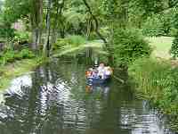 The attractive moated gardens of the Manor House