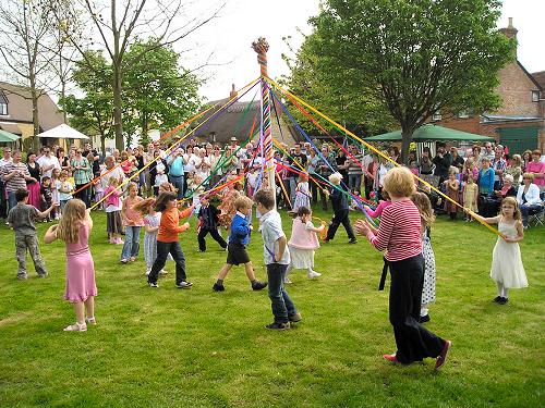 Dancing around the Maypole - 5 May 2008