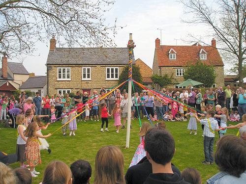 Dancing around the Maypole - 5 May 2008