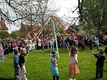 Dancing around the Maypole - 1 May 2006