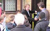 Sports Pavilion opening ceremony - Pete Winkelman cuts the ribbon